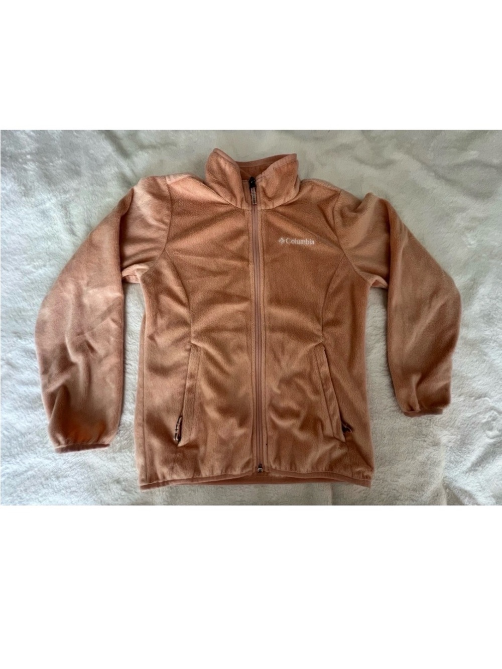 Columbia Plush Zip-Up Fleece Jacket in Dusty Pink